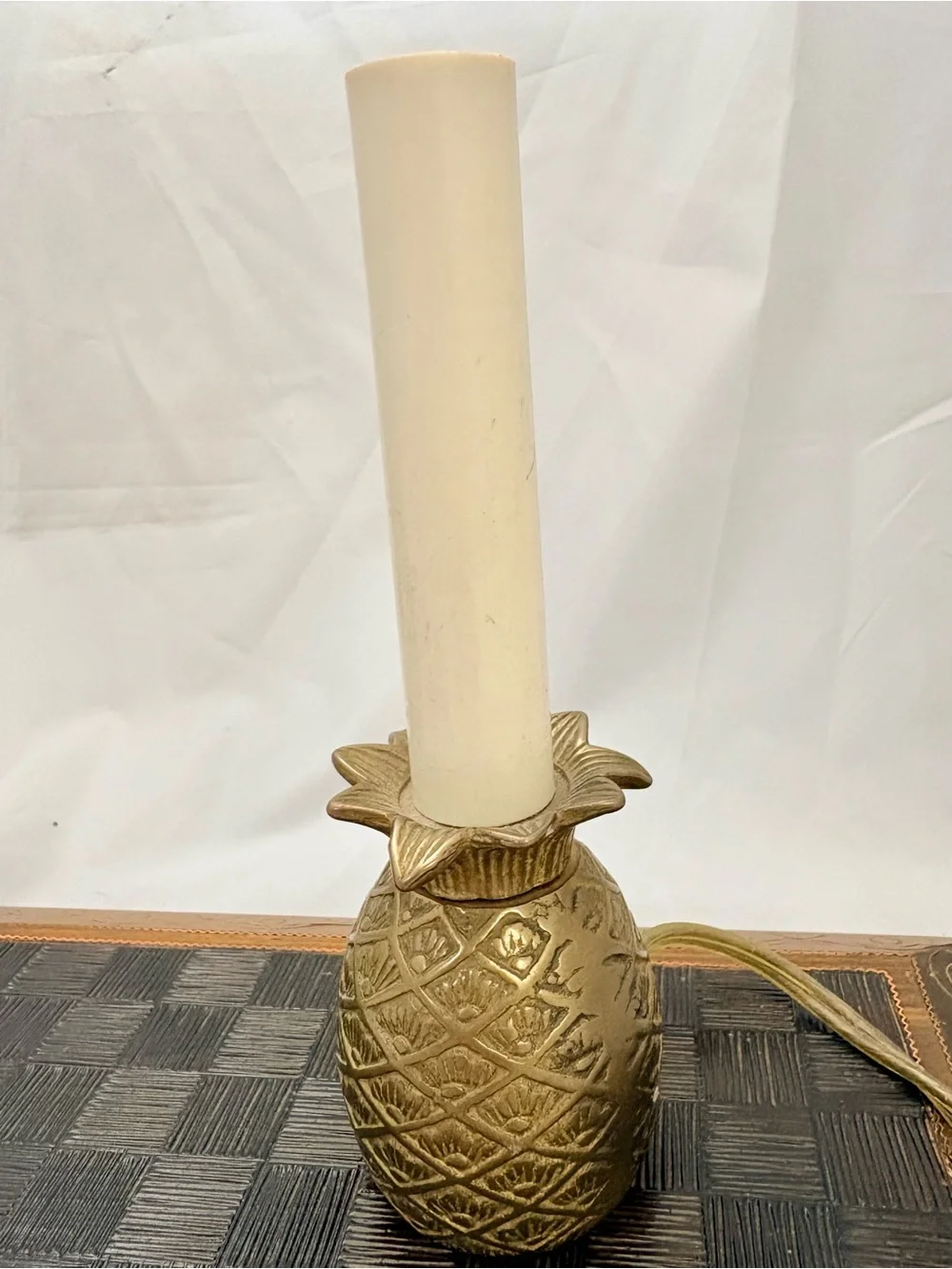 Gold Toned Brass Pineapple Table Accent Lamp - Home Accents
